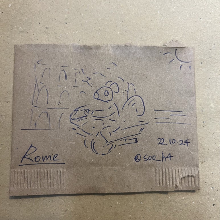 저녁 동행으로 만나신 분이 그림을 그려주셨다.