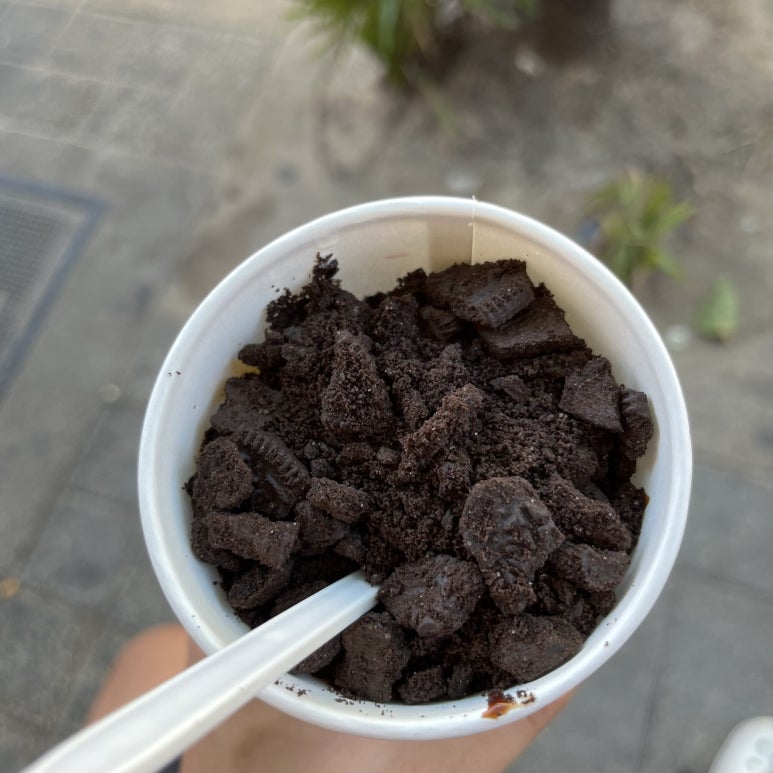 버스 정류장에서 칸쿤으로 가는 버스표를 사고 밖으로 나와서 맥도널드에 갔다.