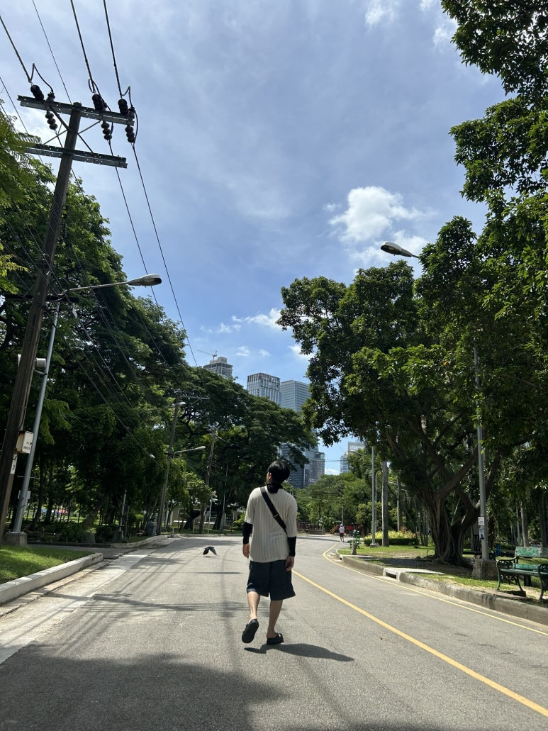 아침에 일어나자마자 공원으로 산책을 나왔다.