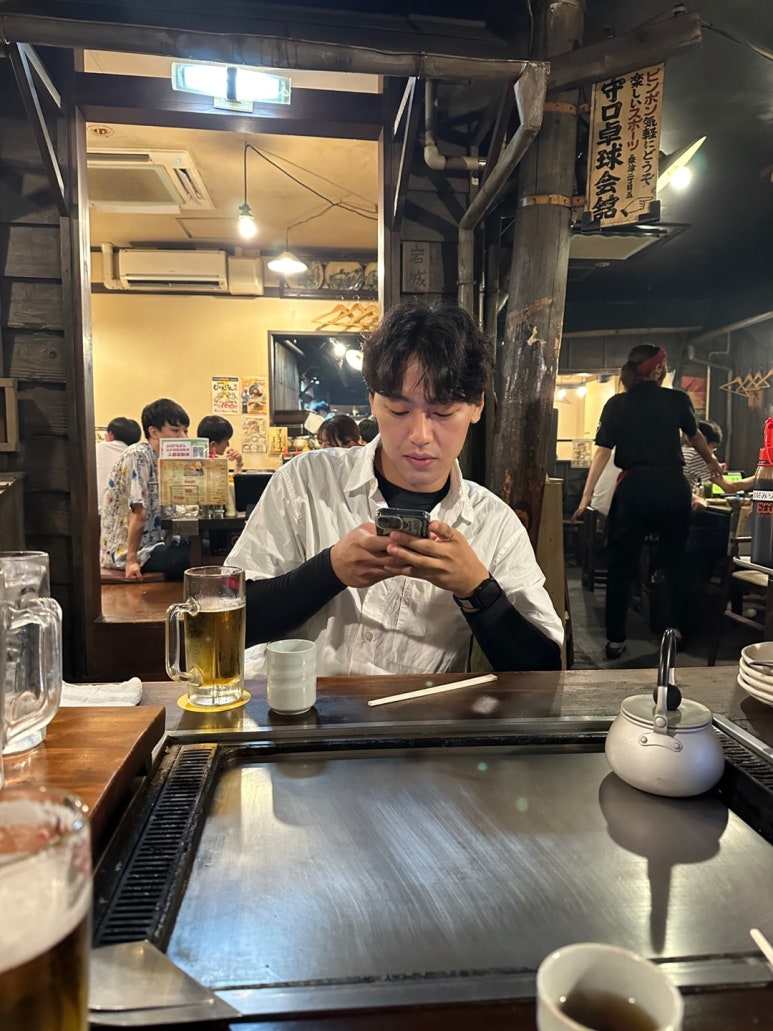 맥주도 한 잔 곁들였다.